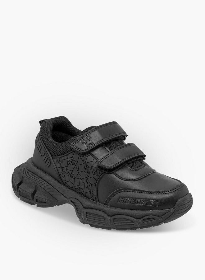 MINECRAFT Logo Embossed School Shoes With Hook And Loop Closure - Image 2
