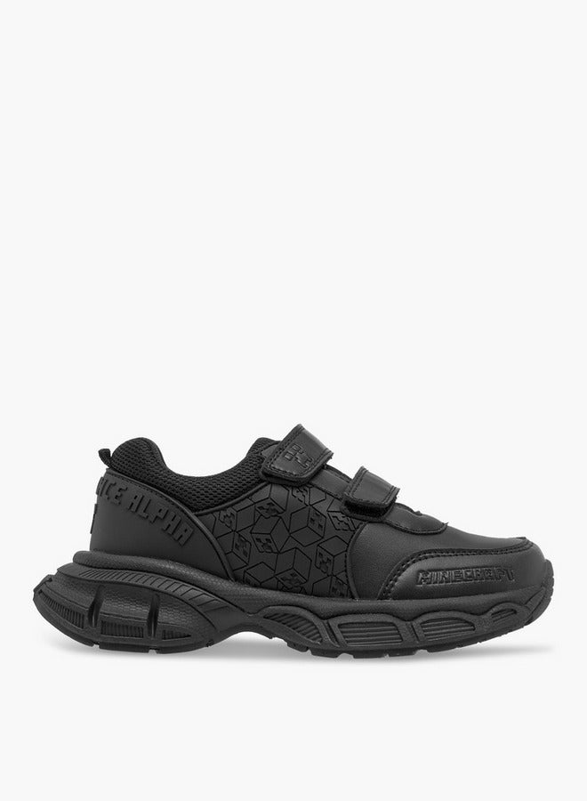 MINECRAFT Logo Embossed School Shoes With Hook And Loop Closure - Image 3