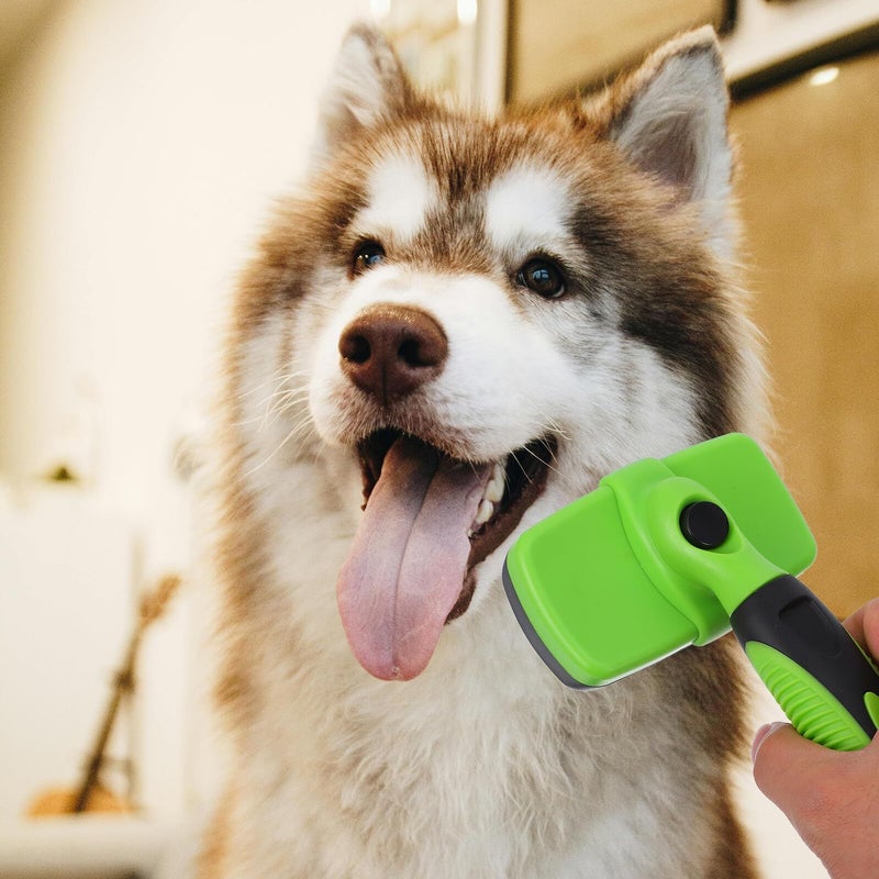 Self Pet Hair Brush For Dogs Cats Deshedding Comb Small Size Green Shedding Control Grooming Tool Fur Remover - Image 5
