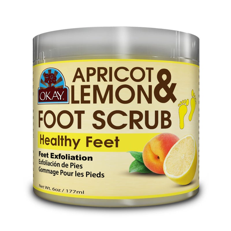 OKAY Apricot & Lemon Foot Scrub, 6 Ounce - Image 1