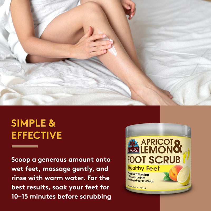 OKAY Apricot & Lemon Foot Scrub, 6 Ounce - Image 4