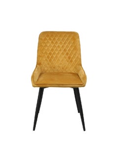 Micasa Powder Coated Armless Dining Chair With Velvet Yellow And Black 91 X 61 X 51 Cm Edc318  - Image 1