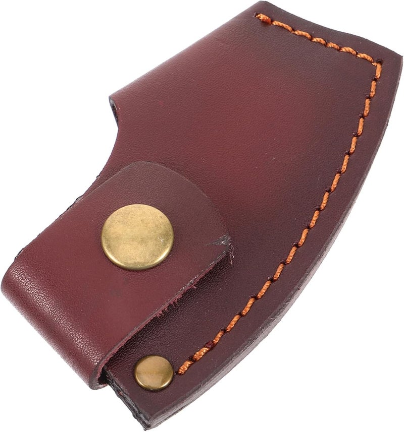 POPETPOP Outdoor Axe Protective Cover Portable Leather Axe Sleeve for Camping and Hiking Compact Hatchet Blade Sheath for Safe Storage and Easy Carrying - Image 1