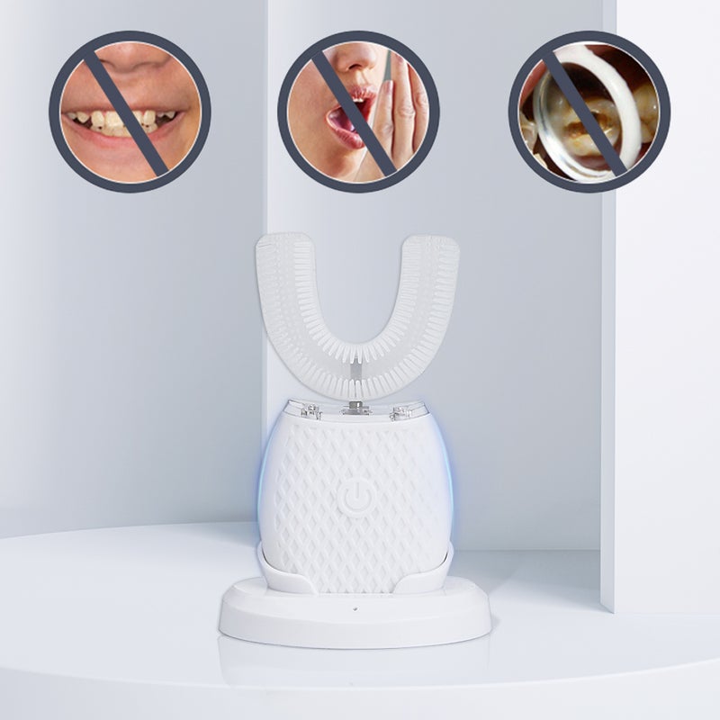 Ultrasonic Electric Toothbrush U Shaped Electric Toothbrushes for Adults IPX7 Waterproof 4 Modes 360° Mouth Cleansing 30'' Automatic Timer - Image 2