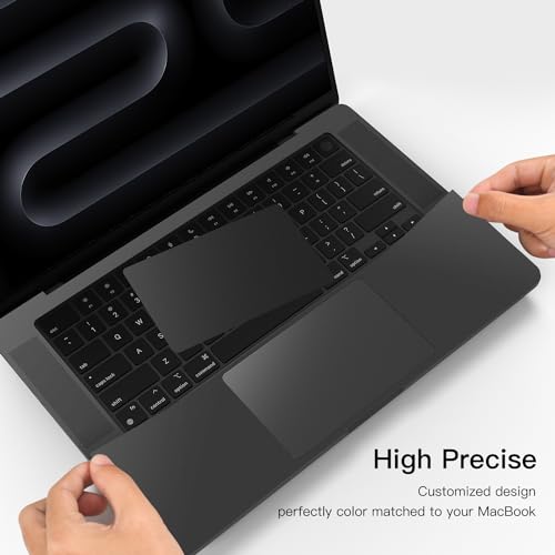 CaseBuy Palm Rest Protector Vinyl Skin Sticker for 2024 2023 M4 M3 Pro/Max MacBook Pro 16 inch A3403 A3186 A2991 with Touch-ID Scratch-Resistant Wrist Rest Cover -Space Black - Image 3