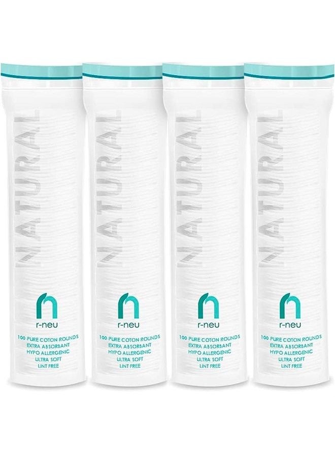 R-NEU 400 Cotton Rounds, 100% Natural Turkish Cotton Makeup Remover and Facial Cleansing Cotton Round Pads, Waffle Textured Hypoallergenic Cotton Wipes, 2.25 Inch Diameter (400 Pack)  - Image 1