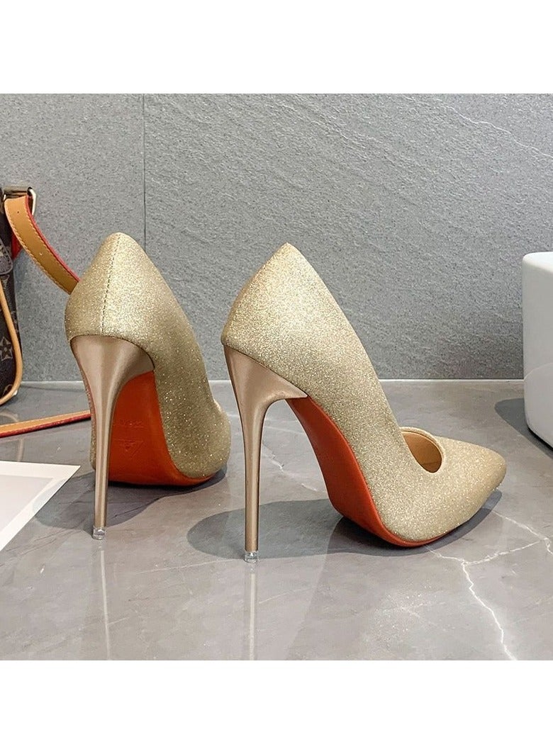 Shougu New High Heels Lacquered Leather Shallow Mouth Single Shoes with Ultra Fine Heels 12CM - Image 1