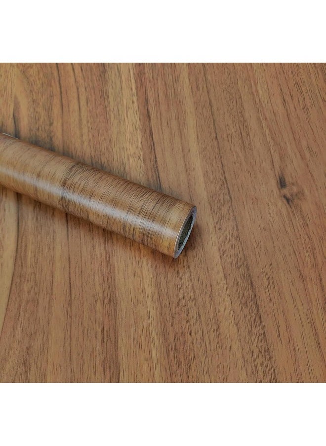 HOMEMATES - Self-Adhesive Wallpaper Waterproof Old Furniture Vinyl Stickers Wooden Door Wardrobe Desktop Pvc Wall Papers 30 X 304 Cm- (Brown Teak Wood) - Image 1