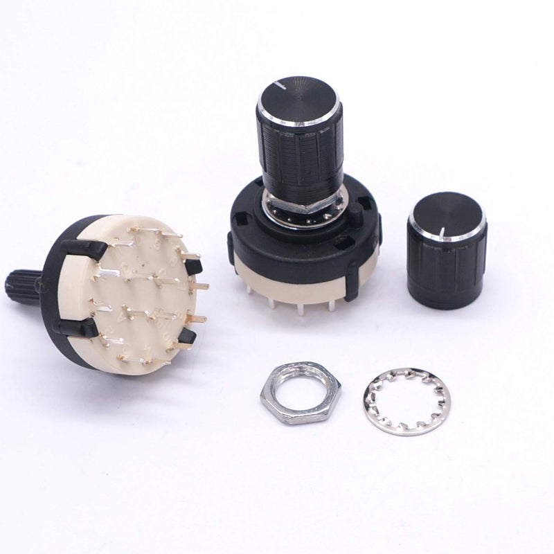 Taiss 3pcs Rotary Switch RS26 4P3T 4 Pole Position 3 Selectable Band Rotary Channel Selector Switch Single Deck Rotary Switch Band Selector + 3pcs knob - Image 4