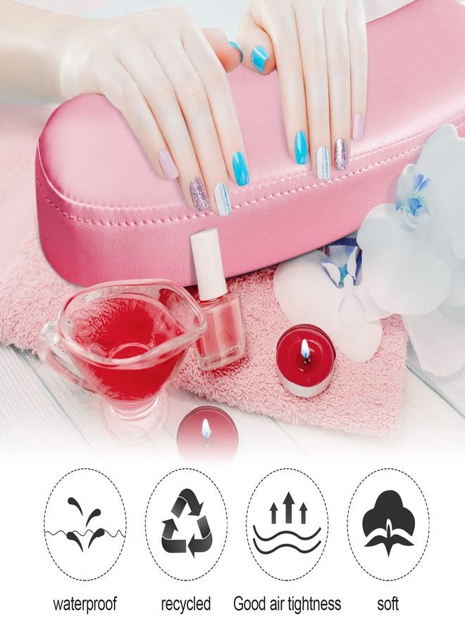 TOROKOM Nail Arm Rest for Acrylic Nails Hand Rest Pillow Cushion for Nails Microfiber Leather Nail Armrest Stand Holder Table Desk Station Manicure for Acrylic Nails Tech Use, Pink - Image 5