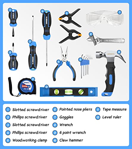 URASISTO 18-Piece Kids Tool Set with Tool Storage Bag, Junior Real Hand Tool Kit for Boys & Girls, Children Learning Tools for DIY Building and Woodworking, Age 8+ - Image 4