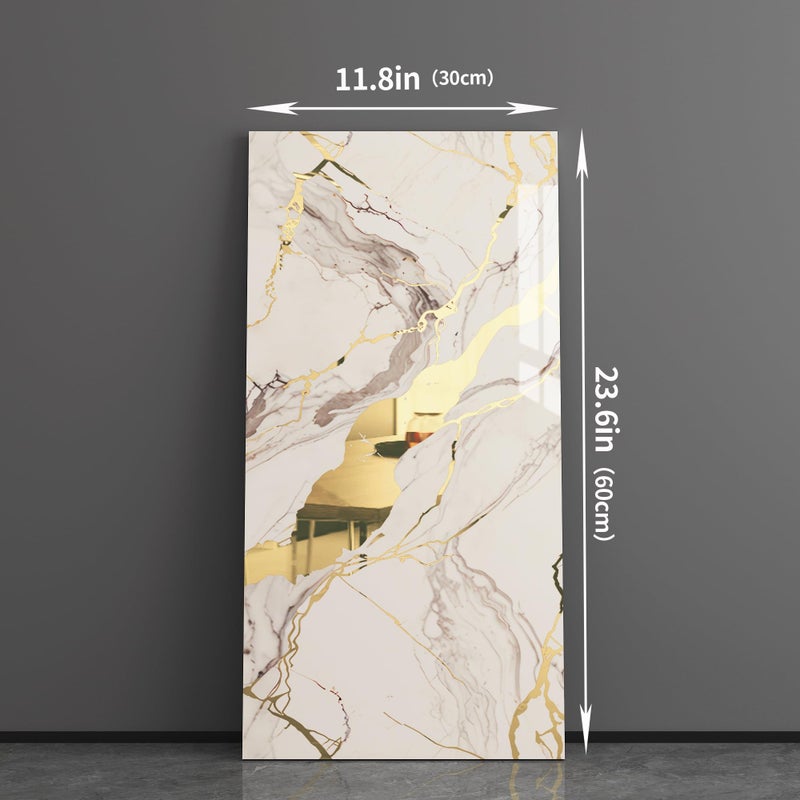 Haimin ألواح حائط هايمين قابلة للإزالة واللصق 10 قطع 23.6x11.8 بوصة (19.4 قدم مربع تغطية) بلاط خفيف الوزن بمظهر الرخام (ليس رخام حقيقي) مثالي للمطابخ والحمامات وغرف المعيشة وغرف النوم - Image 5