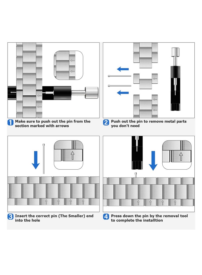 Beauenty Metal Band Compatible with Samsung Galaxy Watch 8 40mm 44mm/8 Classic 46mm(2025),Stainless Steel Strap with Secure Clasp,Men's Rugged Stylish Wristband,Silver - Image 5