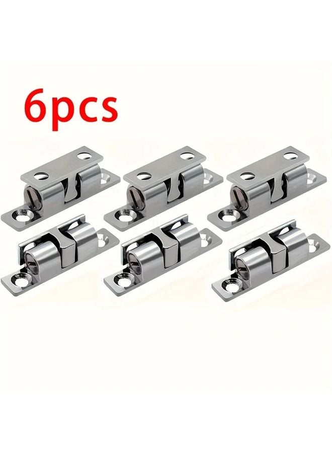 6 Pcs 304 Stainless Steel Spring Ball Catches Multi Angle Installation For Cabinet Doors - Image 1