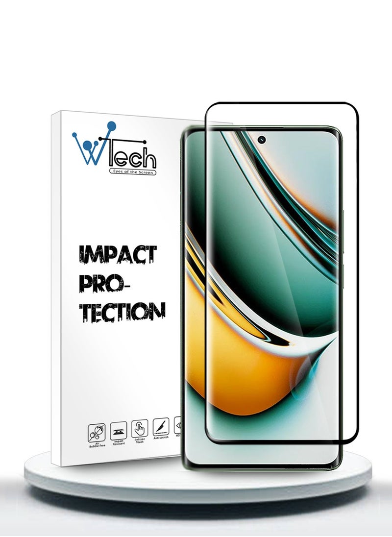 Wtech Realme 11 Pro 5G 2023 / Realme 11 Pro+ 5G 2023 Premium Edge-Pro Full Glue Full Cover Tempered Glass Screen Protector (MSGPCN) - Clear/Black  - Image 1