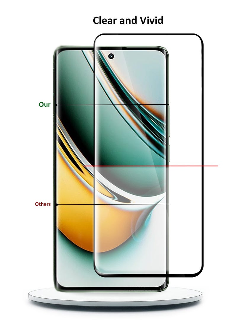 Wtech Realme 11 Pro 5G 2023 / Realme 11 Pro+ 5G 2023 Premium Edge-Pro Full Glue Full Cover Tempered Glass Screen Protector (MSGPCN) - Clear/Black  - Image 4