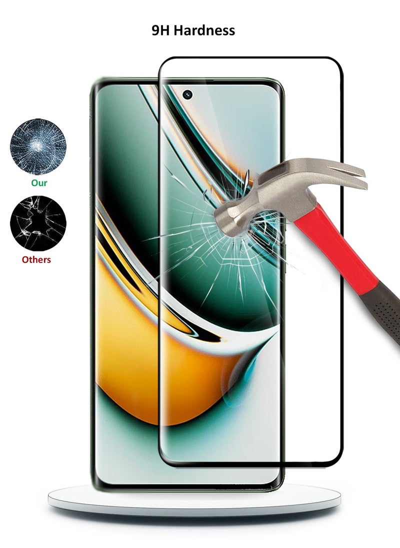 Wtech Realme 11 Pro 5G 2023 / Realme 11 Pro+ 5G 2023 Premium Edge-Pro Full Glue Full Cover Tempered Glass Screen Protector (MSGPCN) - Clear/Black  - Image 3