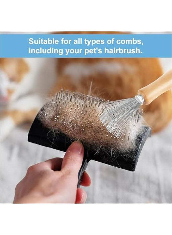 Wooden Handle Hair Brush Cleaner Tool for Home and Salon - Removes Hairs, Dust, and Dirt efficiently. - Image 2