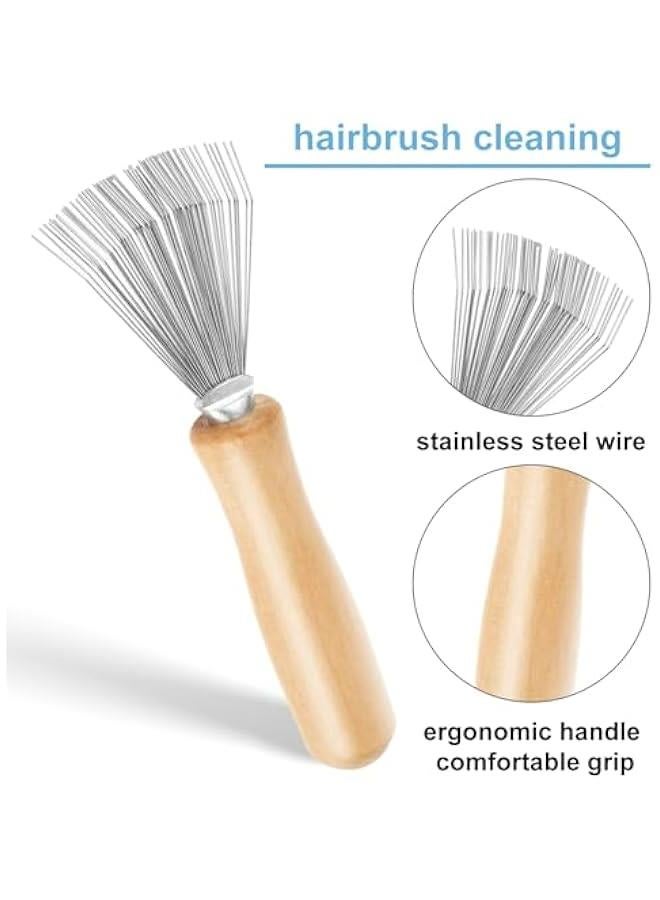 Wooden Handle Hair Brush Cleaner Tool for Home and Salon - Removes Hairs, Dust, and Dirt efficiently. - Image 5