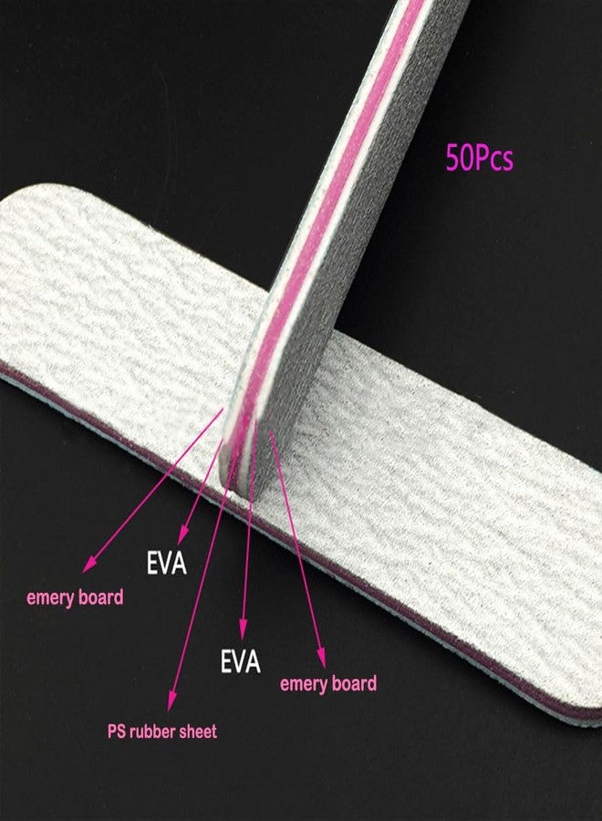 Ourart 50 Packs 100/180 Grits Mini Nail Files and Buffers Double Sided Emery Boards Manicure Tool for Acrylic Nails, Nail Care - Image 2