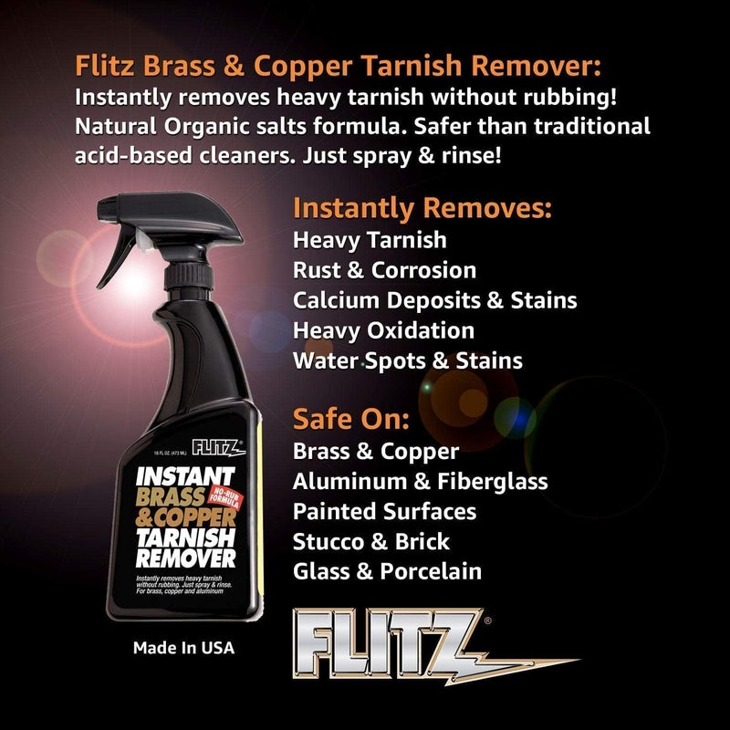Flitz Instant Brass and Copper Tarnish Remover - 16oz No-Rub Spray for Effective Cleaning - Image 4