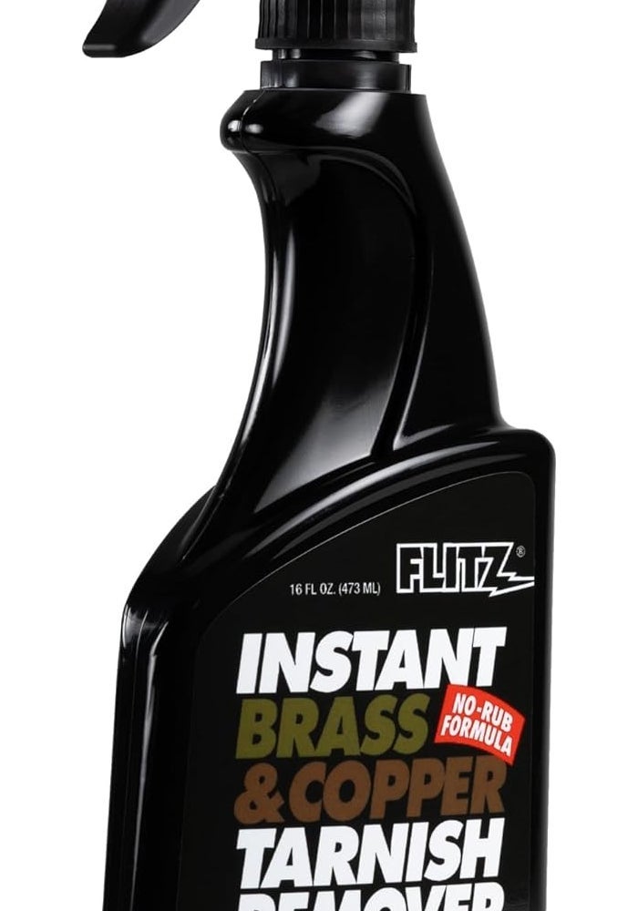 Flitz Instant Brass and Copper Tarnish Remover - 16oz No-Rub Spray for Effective Cleaning - Image 1