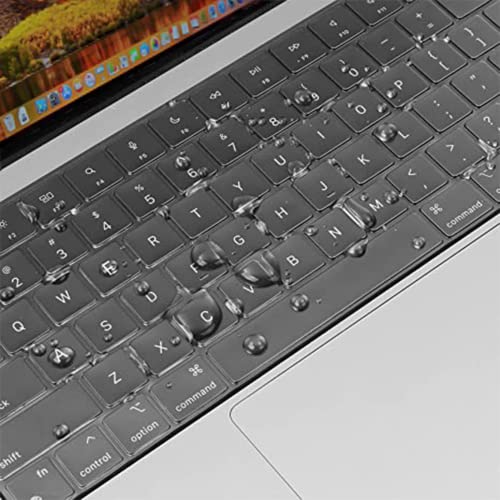 CaoXiong Keyboard Cover Ultra Thin for MacBook Air 13.6 inch M2 A2681 2022 & MacBook Pro 14/16 inch M1 Pro/Max A2442/A2485 2021, Waterproof TPU Protective Skin, Transparent - Image 2