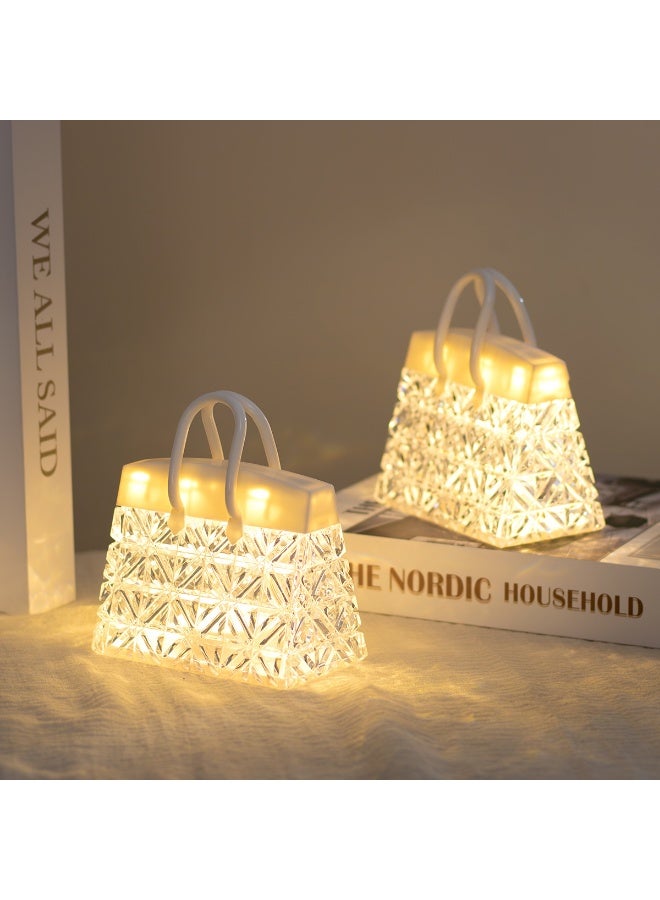 حقيبة كريستال، مصباح ليلي صغير، مصباح ليلي صغير، مصباح مبتكر بجانب السرير في غرفة النوم، إضاءة محيطية، هدية لعيد ميلاد صديقة، زينة سطح المكتب - Image 2