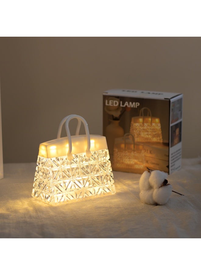 حقيبة كريستال، مصباح ليلي صغير، مصباح ليلي صغير، مصباح مبتكر بجانب السرير في غرفة النوم، إضاءة محيطية، هدية لعيد ميلاد صديقة، زينة سطح المكتب - Image 3