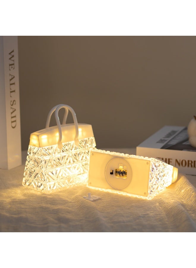 حقيبة كريستال، مصباح ليلي صغير، مصباح ليلي صغير، مصباح مبتكر بجانب السرير في غرفة النوم، إضاءة محيطية، هدية لعيد ميلاد صديقة، زينة سطح المكتب - Image 4