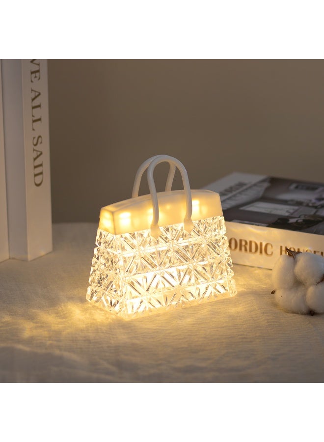 حقيبة كريستال، مصباح ليلي صغير، مصباح ليلي صغير، مصباح مبتكر بجانب السرير في غرفة النوم، إضاءة محيطية، هدية لعيد ميلاد صديقة، زينة سطح المكتب - Image 1