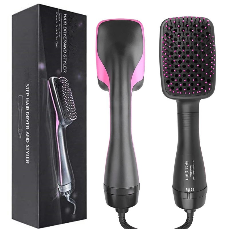 Y&D 1000W Hair Dryer Brush Blow Dryer - Hot Air Brush Styler Volumizer, Hair Straightener & Curler, One Step Electric Ionic Hairdryer Comb - Image 1