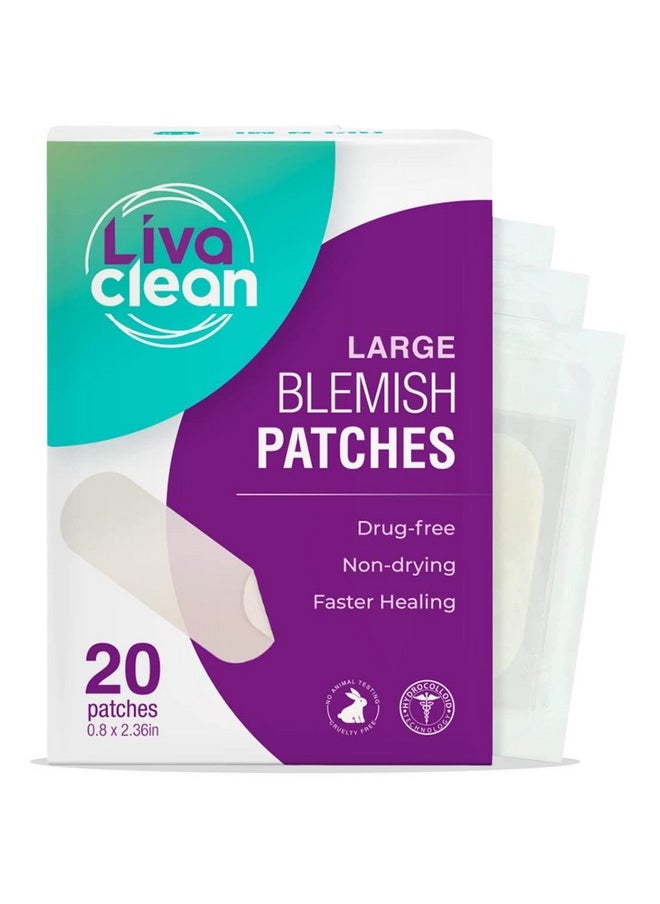 LivaClean - Aclean Large Hydrocolloid Acne Patches For Pore Spots Nose Face Cystic Pimple Zit Patch Big Pimple Patches Hydrocolloid Bandages Strips - Image 1