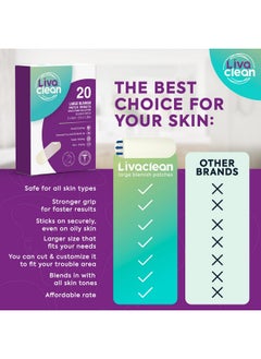 LivaClean Aclean Large Hydrocolloid Acne Patches For Pore Spots Nose Face Cystic Pimple Zit Patch Big Pimple Patches Hydrocolloid Bandages Strips  - Image 5