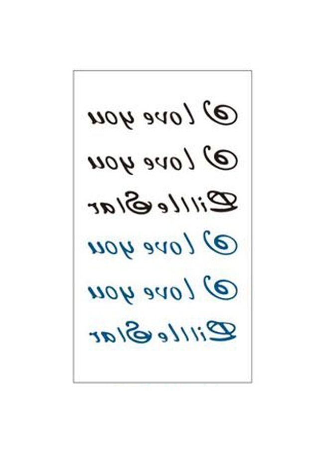 خيشة ملصق تاتو مؤقت عصري مقاوم للماء بعبارة احبك - Image 1