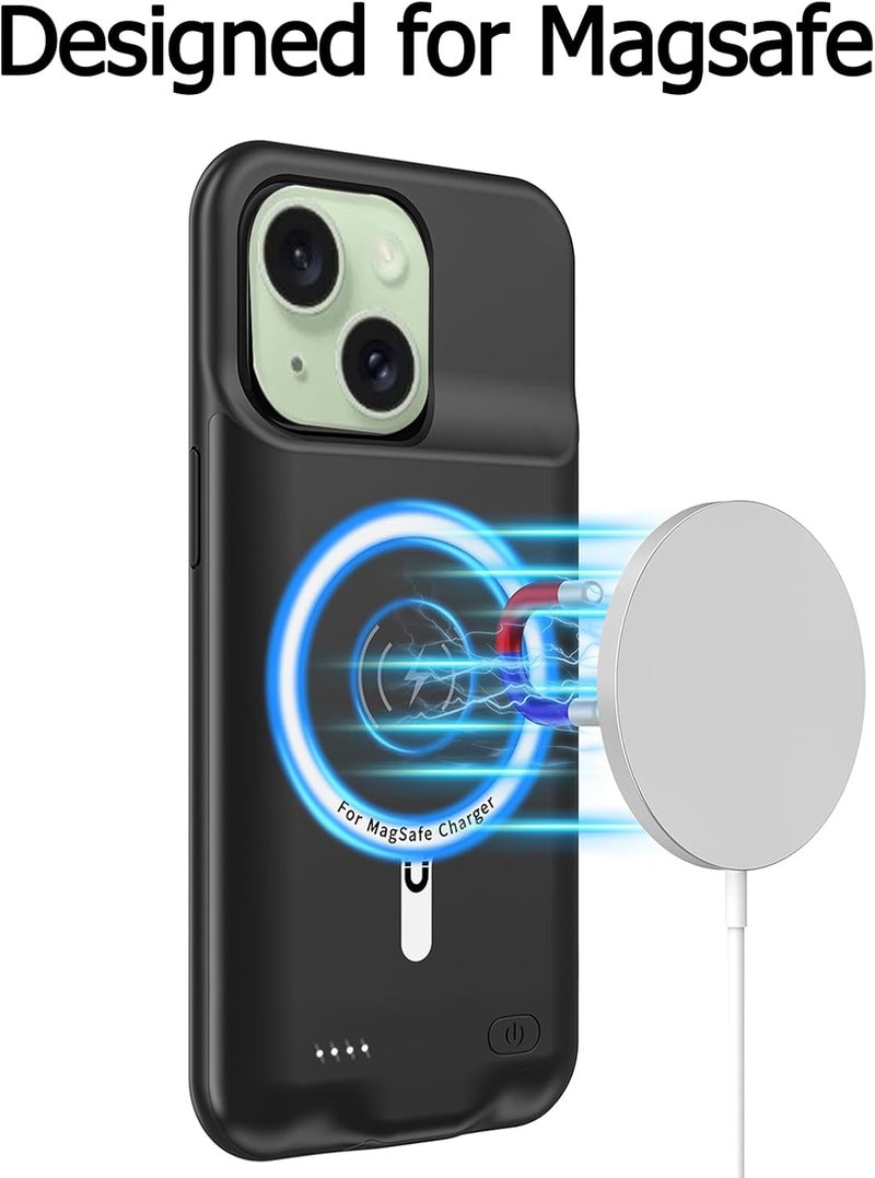 MAXBEAR Battery Case for iPhone 15, Upgraded 10000mAh Portable Protective Charging Case with Wireless Charging Compatible with iPhone 15 (6.1 inch) Rechargeable Battery Pack Charger Cover with Carplay (Black) - Image 5