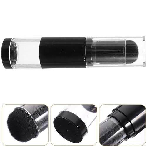 Getmecraft Refillable Powder Brush Reusable Travel Spray Applicator Brush with Refillable Loose Powder Bottle Jar Retractable Pressed Powder Brush for Tint Blush Makeup - Image 5