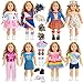 ARTST 18inchDollClothesAccessories ARTST 18 Doll Accessories American Doll Clothing Dress Outfit Set with Hat Shoes Socks WaistBag Valentines Gift for Girls - Image 3