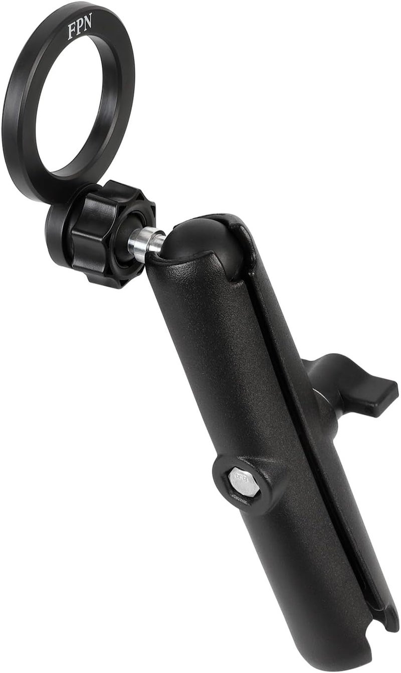 Magnetic Phone Holder Base for RAM Mounts, 1" (25mm) Ball Mount with Short Aluminum Alloy B Size Double Socket Arm, Compatible with Magsafe iPhone 17/16/15/14/13/12 Series
