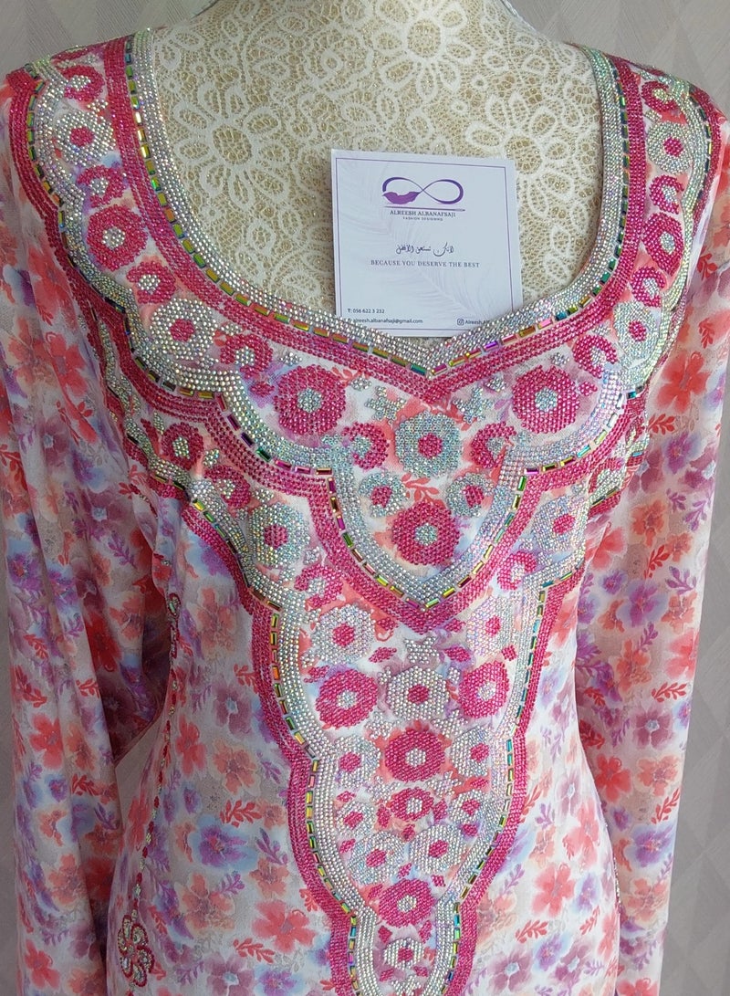 الريش البنفسجي  ALREESH 25 LUXURY MUKHAWER JALABIYA DRESS - Image 2