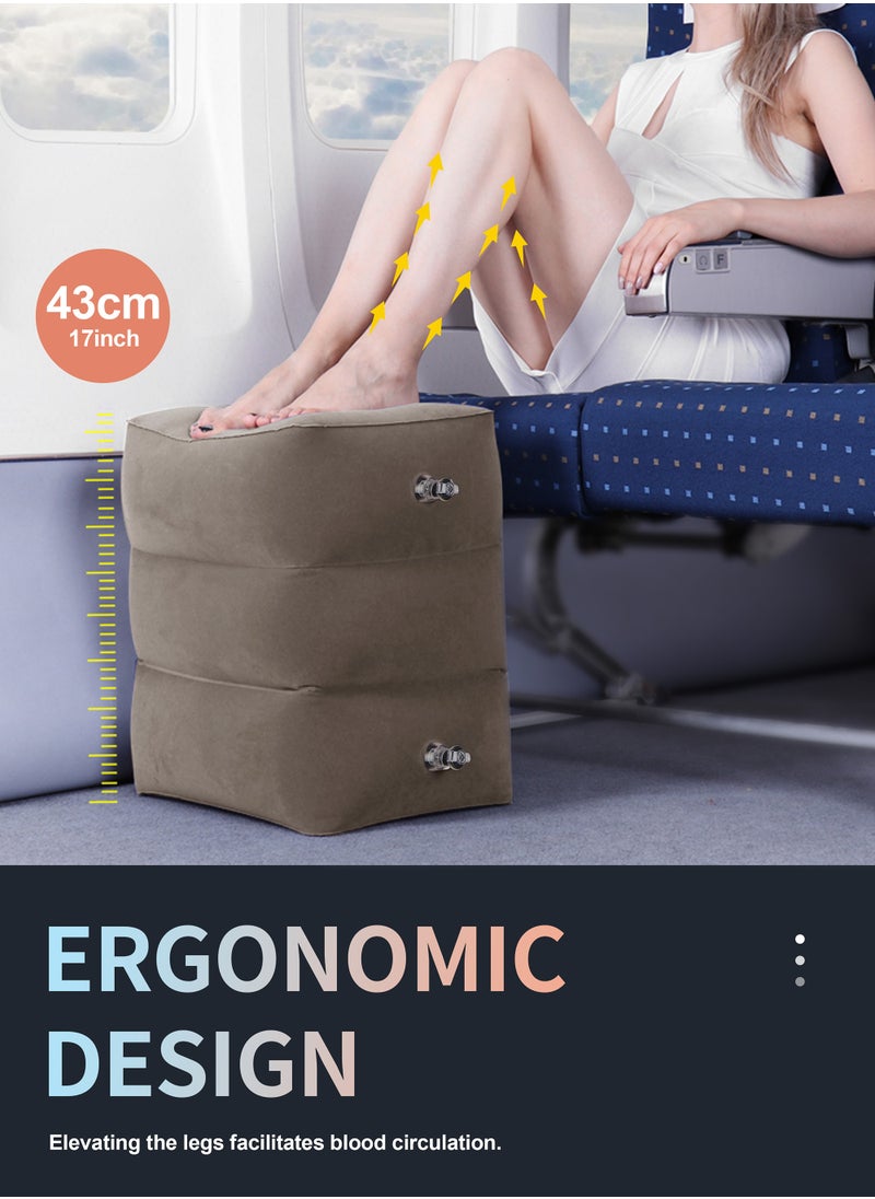 HomarKet Inflatable Foot Rest Pillow for Travel,Travel Accessories, Adults Airplane Travel Pillow-Adjustable Height Cushions,for Kids to Sleep While Traveling,Suitable for Office, Home  - Image 2