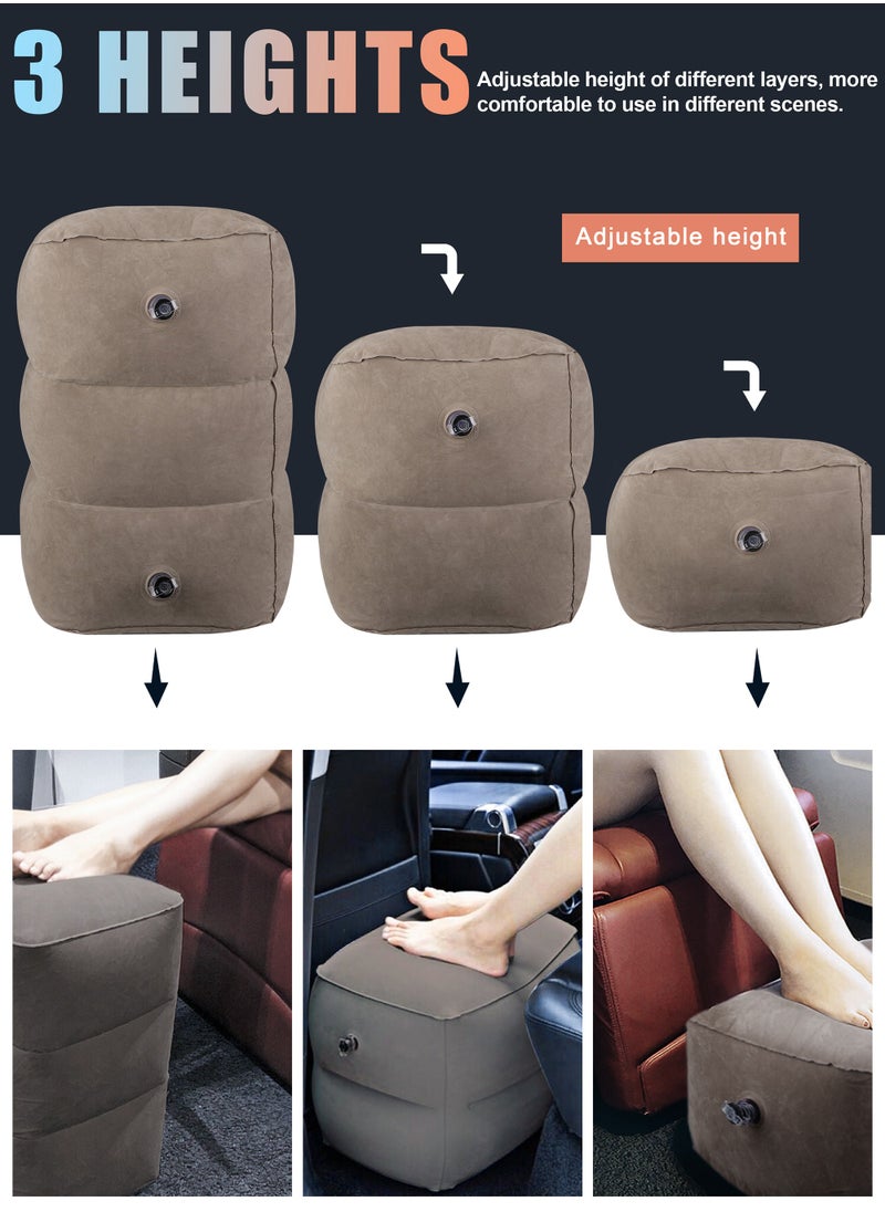 HomarKet Inflatable Foot Rest Pillow for Travel,Travel Accessories, Adults Airplane Travel Pillow-Adjustable Height Cushions,for Kids to Sleep While Traveling,Suitable for Office, Home  - Image 3