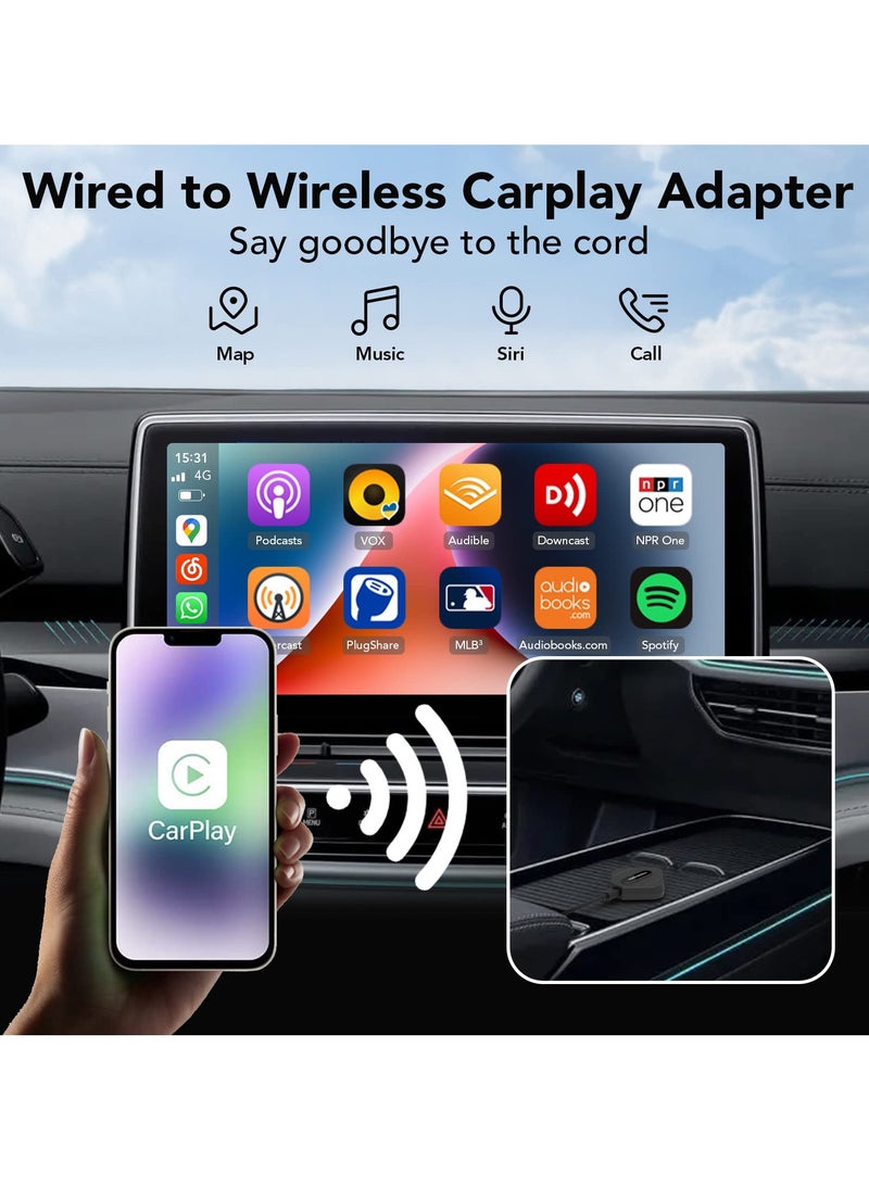 SYOSI 2023 Upgrade Carplay Wireless Adapter, Wireless Carplay Adapter Dongle for iPhone, Carplay Adapter Bluetooth 5.8GHz WiFi, Wireless CarPlay Dongle Adapter Supports iOS 10-16 Plug & Play - Image 2