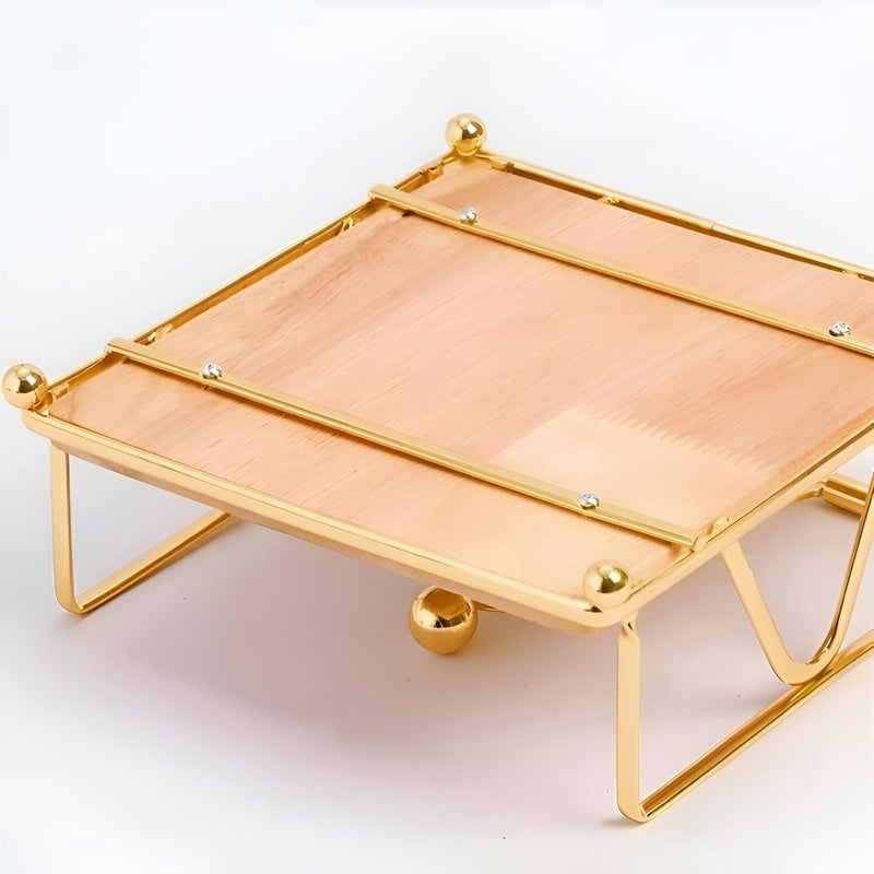 7UYUU Gold Napkin Holder for Table with Weighted Arm Square Metal Flat Napkin Holder for Kitchen Dinner Countertop Outdoor Table - Image 5