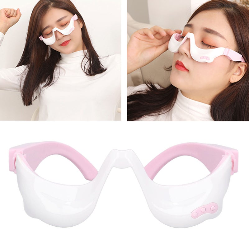 Eye Massager USB Charging Adjustable Hot Compress Vibration Eye Massage Device for Dark Circles Eye Bags White - Image 3