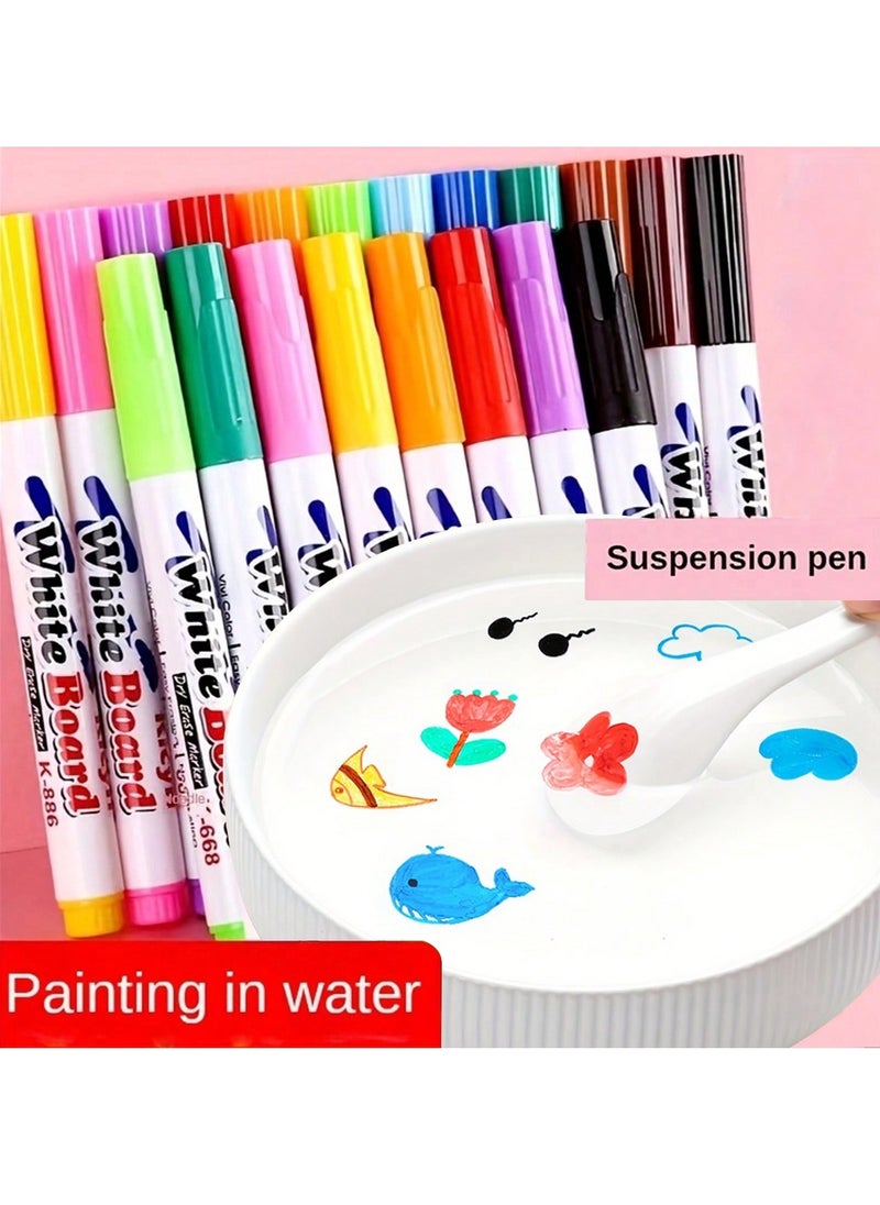 Magic Water Painting Pens for Kids – Interactive Floating Art with Non-Toxic Ink, Quick-Drying, Smooth Writing, Perfect for DIY Craft Projects, Creative Play, and Gifts – Includes 12 Bright Colors, Water-Based, Safe, Mess-Free, and Fun for Children  - Image 1