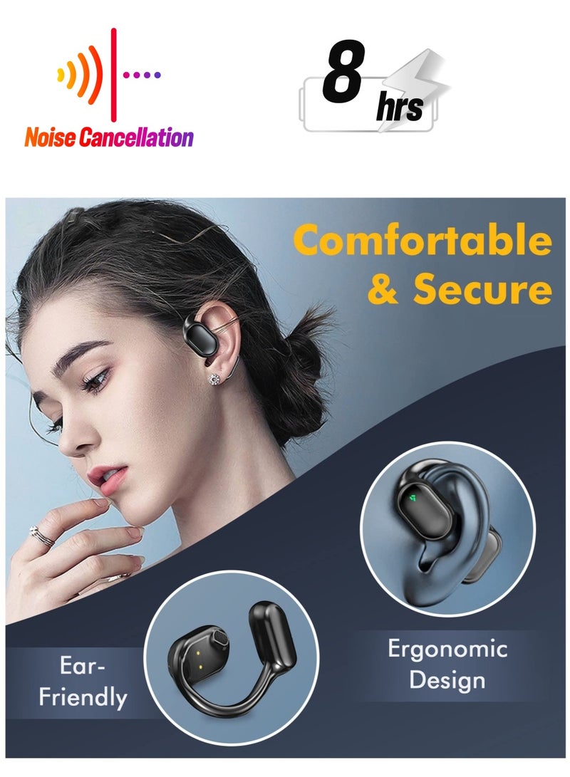 Bluetooth Wireless Earbuds with Charging Case, Bone-Conduction Over-Ear Headphones, Noise-Cancelling Mic, IP5 Waterproof for Sports and Running - Image 1