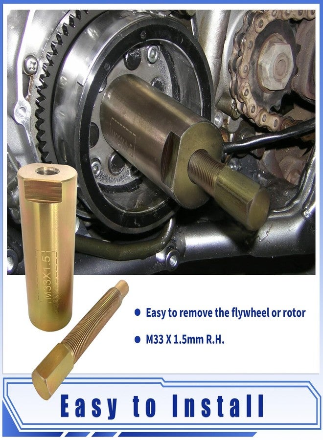 BIGLKNM أداة سحب دولاب الموازنة BIGLKNM مقاس 33 مم متوافقة مع YFZ450 وYFZ450R وYFZ450X وWR250F وGSX-R 600 و750 و1000 وOzark 250 وLT-F250 وOutlaw 500، أداة إزالة M33 × 1.5 يمين - Image 3