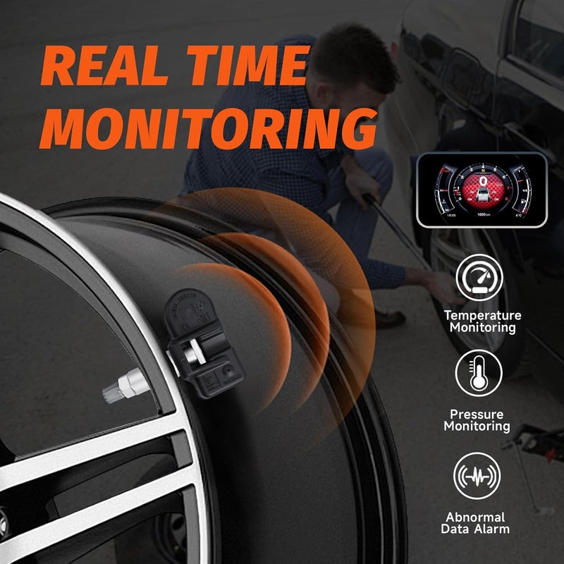 4 قطع من مستشعر ضغط الإطارات 433MHz TPMS متوافقة مع Mercedes-Benz C230 C250 E300 E350 ML350 والمزيد بديل لـ #0009050030 A0009050030 0009057200 - Image 5