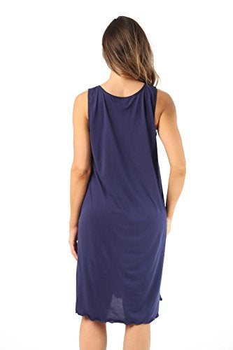 Dreamcrest 1541B-Navy-L Nightgown/Women Sleepwear/Sleep Dress - Image 3